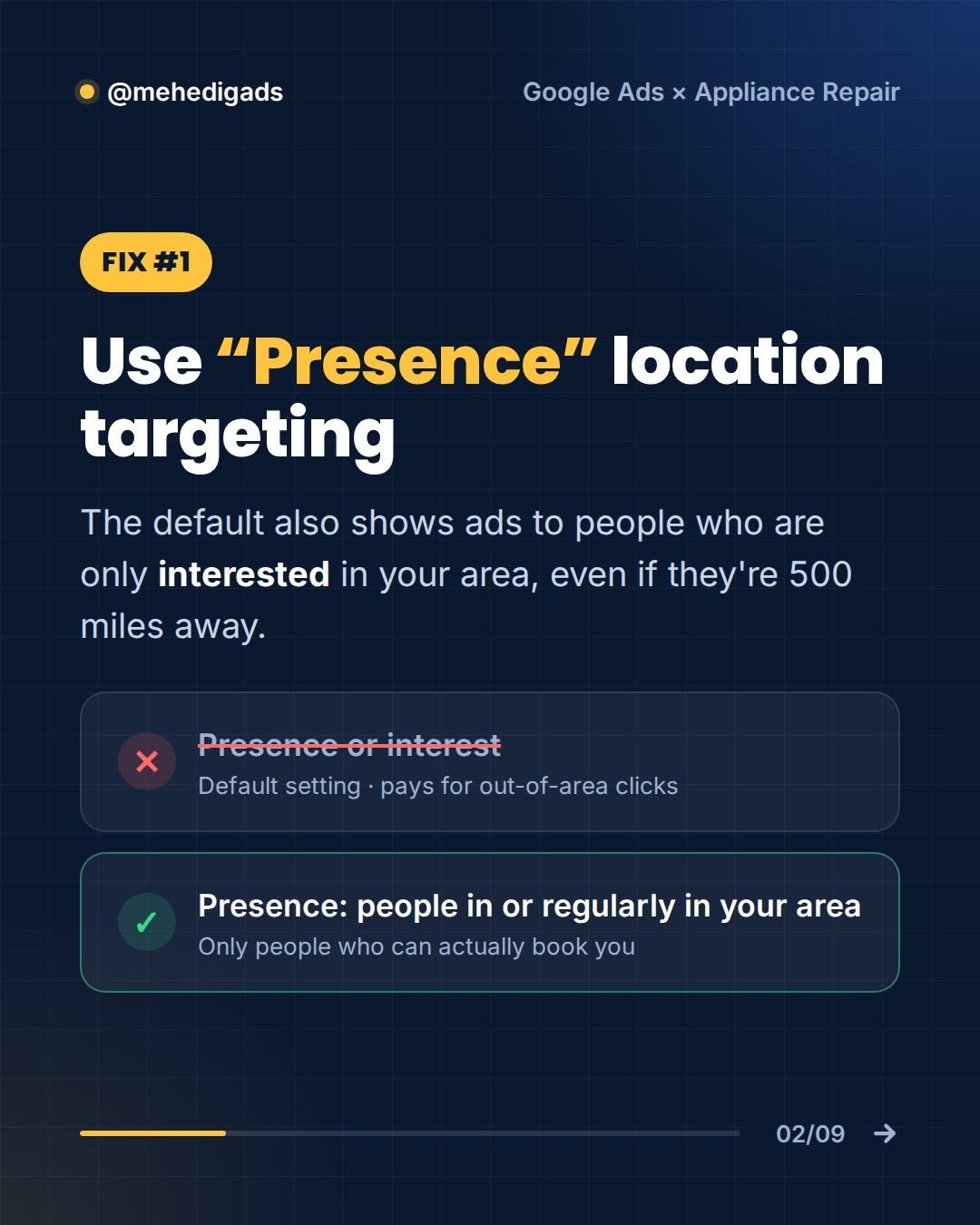 Fix 1: Use Presence location targeting