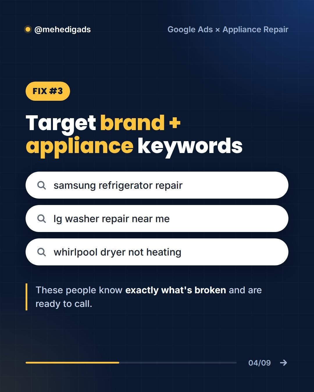 Fix 3: Target brand + appliance keywords